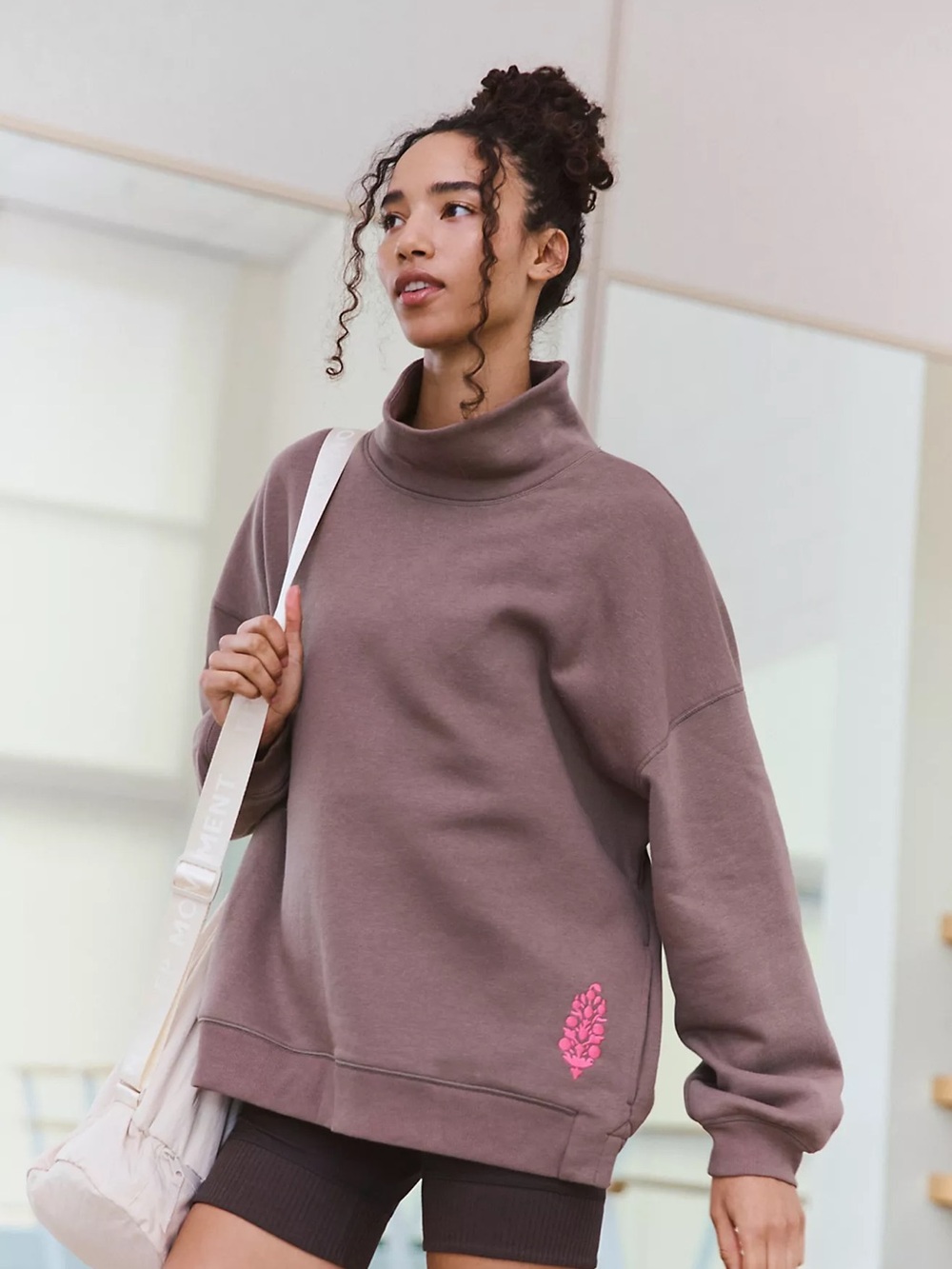 Free people Victory Solid Sweatshirt sandstorm